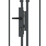 Cancello da Giardino con Parte Superiore Arcuata Grigio