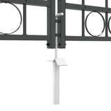 Cancello da Giardino con Parte Superiore Arcuata Grigio