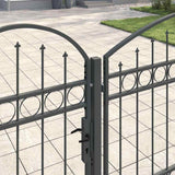 Cancello da Giardino con Parte Superiore Arcuata Assen Grigio