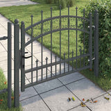Cancello con Punta a Lancia Grigio 103 x 75 cm Acciaio