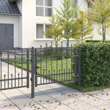 Cancello con Punta a Lancia Grigio 103 x 75 cm Acciaio