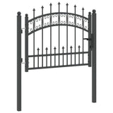 Cancello con Punta a Lancia Grigio 103 x 75 cm Acciaio