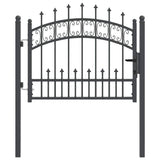 Cancello con Punta a Lancia Grigio 103 x 75 cm Acciaio