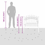 Cancello con Punta a Lancia Grigio 103 x 75 cm Acciaio