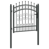 Cancello con Punta a Lancia Grigio 103 x 100 cm Acciaio