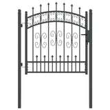 Cancello con Punta a Lancia Grigio 103 x 100 cm Acciaio