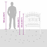 Cancello con Punta a Lancia Grigio 103 x 100 cm Acciaio