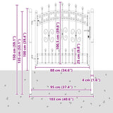Cancello con Punta a Lancia Grigio 103 x 100 cm Acciaio