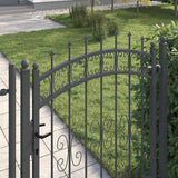 Cancello con Punta a Lancia Grigio 103 x 125 cm Acciaio