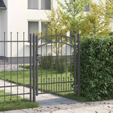 Cancello con Punta a Lancia Grigio 103 x 125 cm Acciaio
