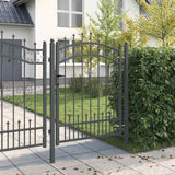 Cancello con Punta a Lancia Grigio 103 x 125 cm Acciaio