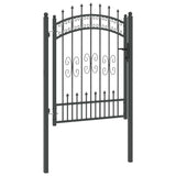 Cancello con Punta a Lancia Grigio 103 x 125 cm Acciaio