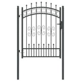 Cancello con Punta a Lancia Grigio 103 x 125 cm Acciaio
