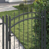 Cancello con Punta a Lancia Grigio 103 x 150 cm Acciaio