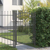 Cancello con Punta a Lancia Grigio 103 x 150 cm Acciaio