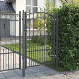 Cancello con Punta a Lancia Grigio 103 x 150 cm Acciaio