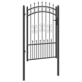 Cancello con Punta a Lancia Grigio 103 x 150 cm Acciaio