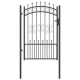 Cancello con Punta a Lancia Grigio 103 x 150 cm Acciaio