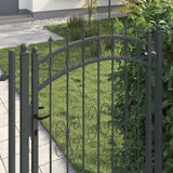 Cancello con Punta a Lancia Grigio 103 x 175 cm Acciaio