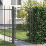 Cancello con Punta a Lancia Grigio 103 x 175 cm Acciaio