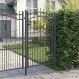 Cancello con Punta a Lancia Grigio 103 x 175 cm Acciaio