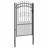 Cancello con Punta a Lancia Grigio 103 x 175 cm Acciaio
