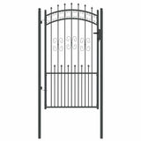 Cancello con Punta a Lancia Grigio 103 x 175 cm Acciaio