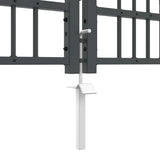 Cancello con Punta a Lancia Grigio 305 x 75 cm Acciaio