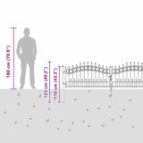 Cancello con Punta a Lancia Grigio 305 x 75 cm Acciaio