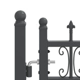 Cancello con Punta a Lancia Grigio 305 x 100 cm Acciaio