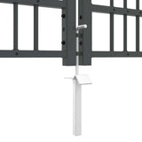 Cancello con Punta a Lancia Grigio 305 x 100 cm Acciaio