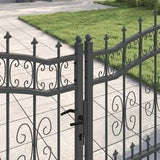 Cancello con Punta a Lancia Grigio 305 x 100 cm Acciaio