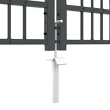 Cancello con Punta a Lancia Grigio 404 x 75 cm Acciaio