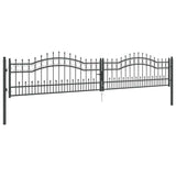 Cancello con Punta a Lancia Grigio 404 x 75 cm Acciaio