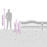 Cancello con Punta a Lancia Grigio 404 x 75 cm Acciaio