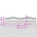Cancello con Punta a Lancia Grigio 404 x 75 cm Acciaio