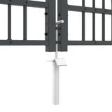Cancello con Punta a Lancia Grigio 404 x 100 cm Acciaio