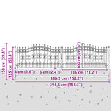 Cancello con Punta a Lancia Grigio 404 x 100 cm Acciaio