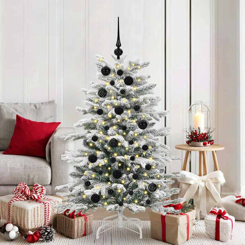 Set di Palle di Natale con 150 LED 61 pcs Nero Plastica