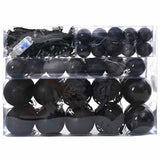 Set di Palle di Natale con 150 LED 61 pcs Nero Plastica