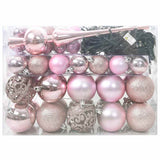 Set di Palle di Natale con 150 LED 61 pcs Rosa Plastica
