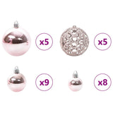 Set di Palle di Natale con 150 LED 61 pcs Rosa Plastica