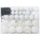 Set di Palle di Natale con 150 LED 61 pcs Bianco Plastica