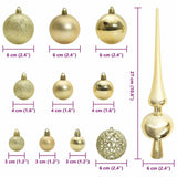 Set di Palle di Natale con 150 LED 61 pcs Oro Plastica