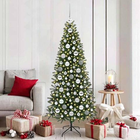 Set di Palle di Natale con 300 LED 120 pcs Argento Plastica