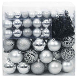 Set di Palle di Natale con 300 LED 120 pcs Argento Plastica