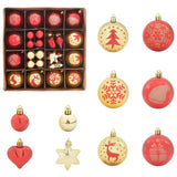 Set di Palle di Natale 40 pcs Oro e Rosso Plastica