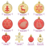 Set di Palle di Natale 40 pcs Oro e Rosso Plastica