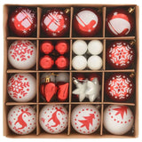 Set di Palle di Natale 40 pcs Rosso e Bianco Plastica