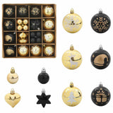 Set di Palle di Natale 40 pcs Nero e Oro Plastica